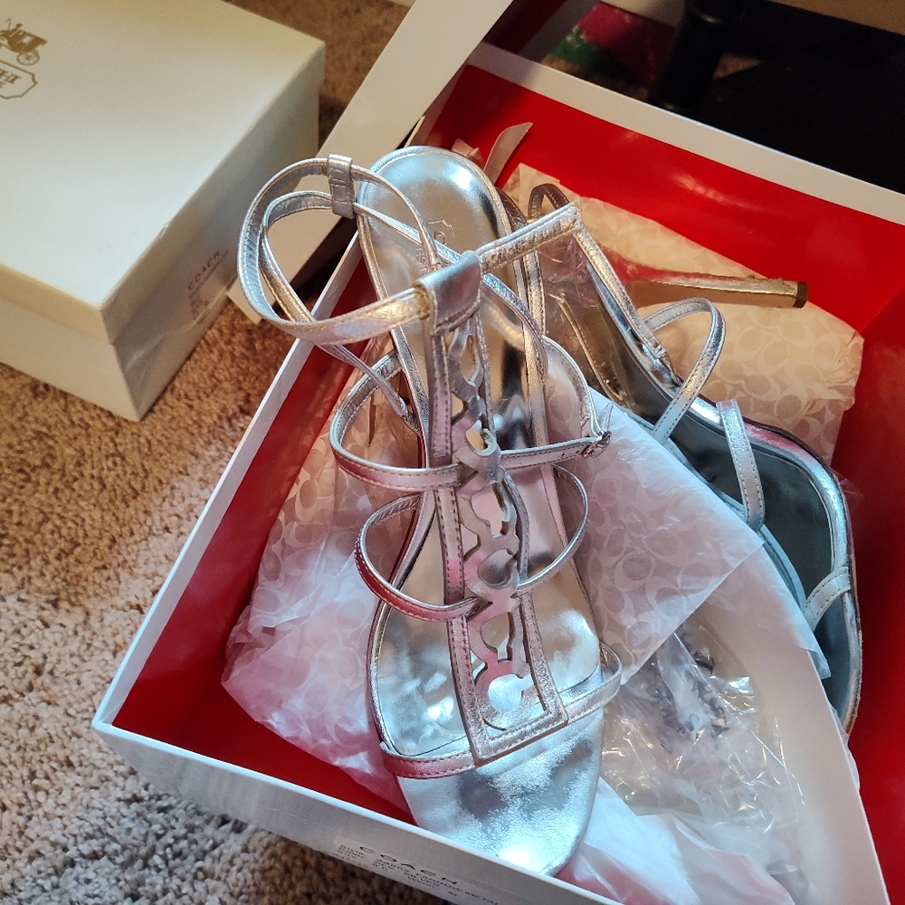 Coach Farrow Metallic High Heel Shoes - Picture 3 of 4